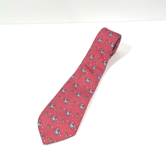 Vinyard Vines Martha's Vinyard Crab and Scallop Shell Pink Necktie - Picture 1 of 6